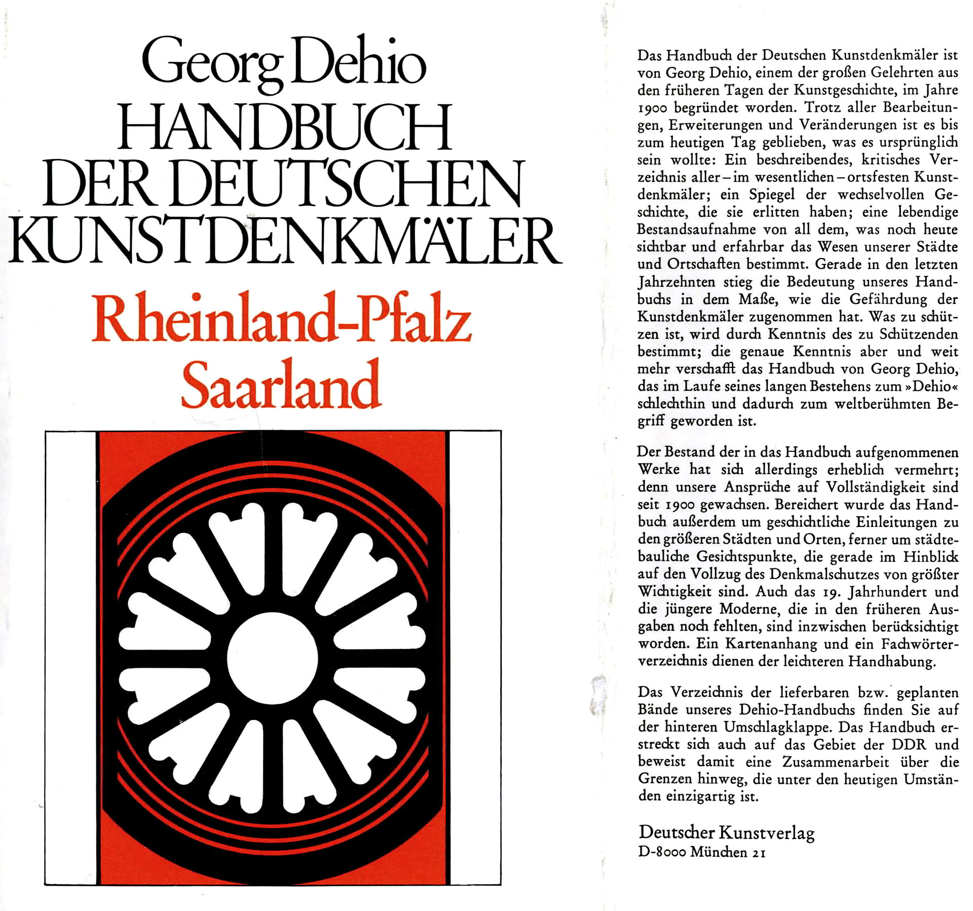 Handbuch der deutschen Kunstdenkmäler (Rheinland - Pfalz, Saarland) - Dehio, Georg